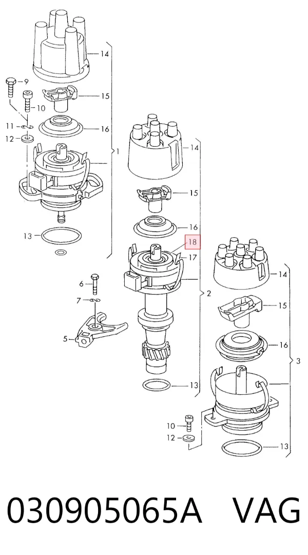 Sensor de efeito Hall 030905065A VAG