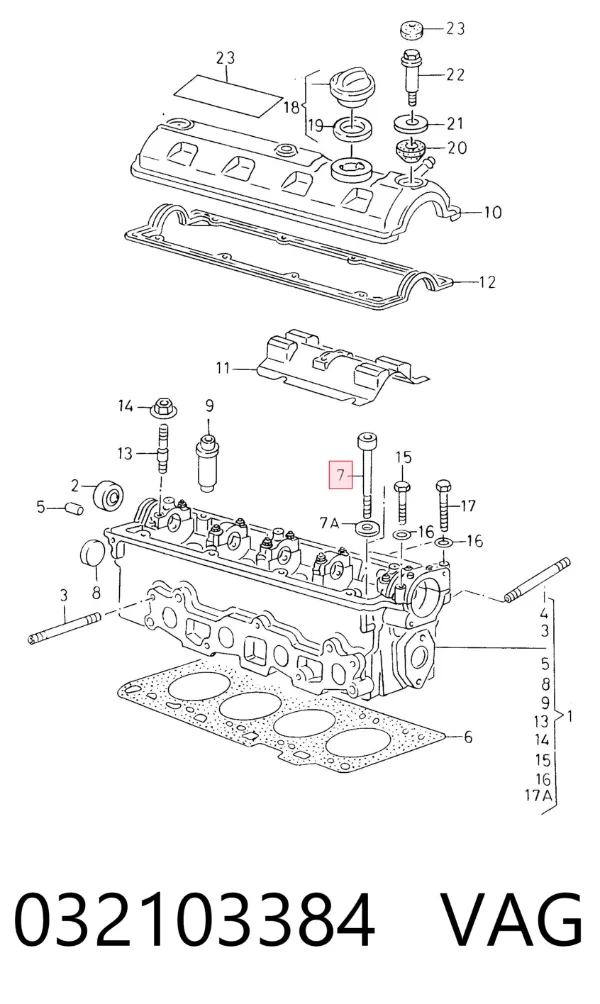 Parafuso de cabeça de motor (CBC) 032103384 VAG