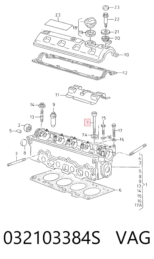 Parafuso de cabeça de motor (CBC) 032103384S VAG