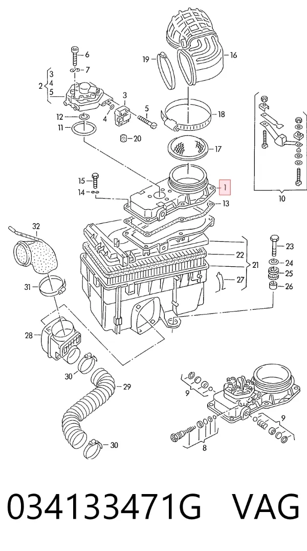 Sensor de fluxo (consumo) de ar, medidor de consumo M.A.F. - (Mass Airflow) Audi 100 C3