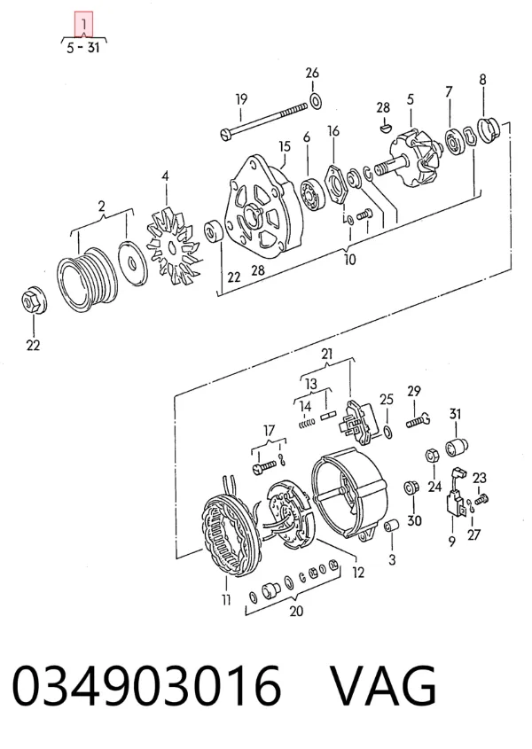 Gerador 034903016 VAG