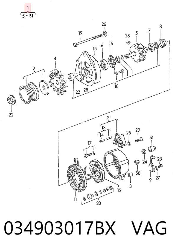 Gerador 034903017BX VAG