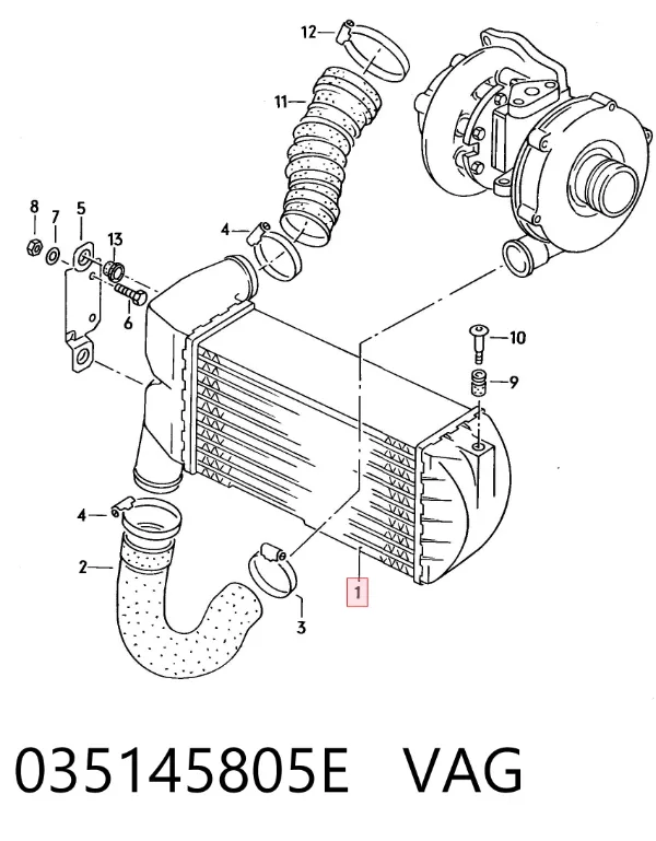 Radiador de intercooler Audi 100 C3