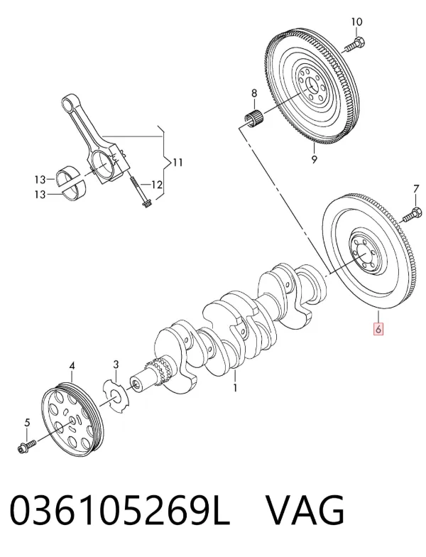 Volante de motor 036105269L VAG