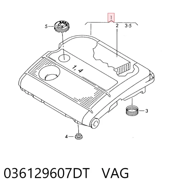 Caixa de filtro de ar 036129607DT VAG