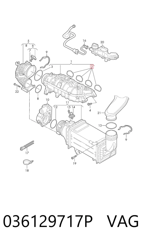 Kit superior de vedantes de motor 036129717P VAG