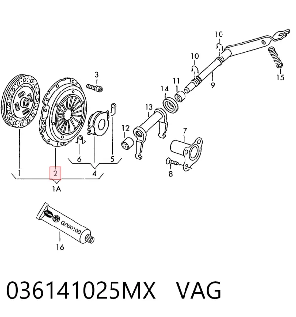 Cesta de embraiagem 036141025MX VAG