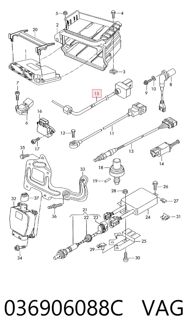 Sensor de temperatura dos gases de escape (GE), depois de catalisador 036906088C VAG