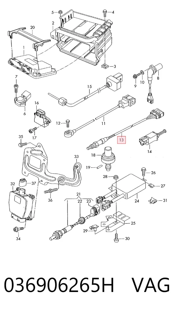 Sonda lambda, sensor de oxigênio depois de catalisador 036906265H VAG