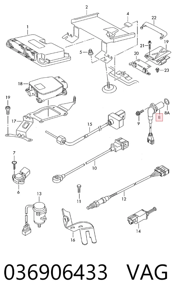 Sensor de posição (de revoluções) de cambota 036906433 VAG