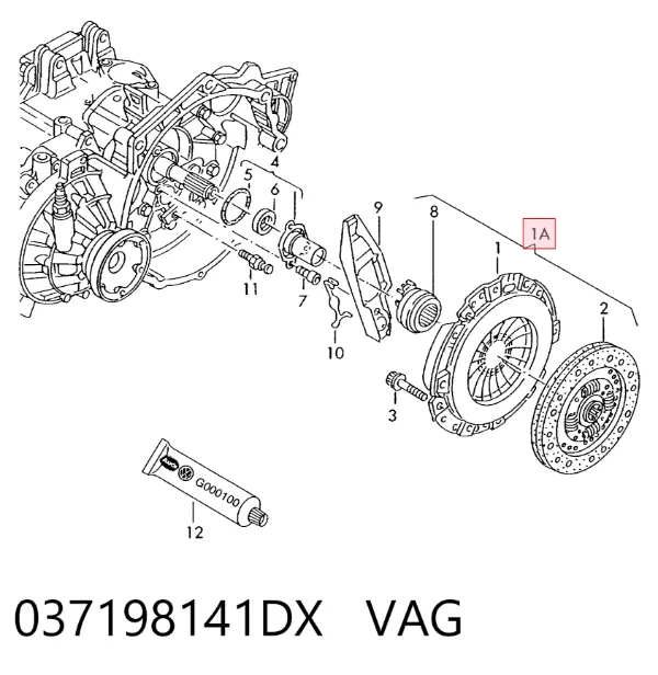 Kit de embraiagem (3 peças) 037198141DX VAG