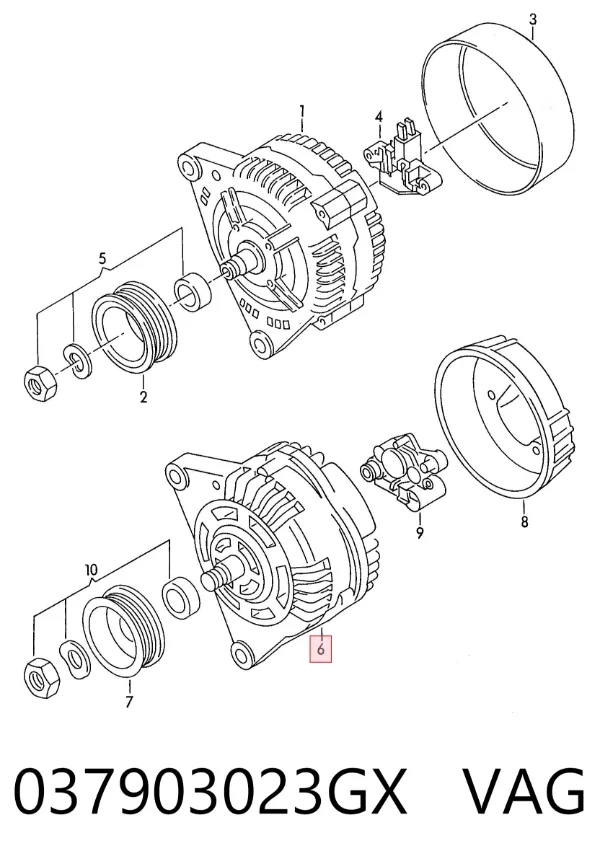 Gerador 037903023GX VAG
