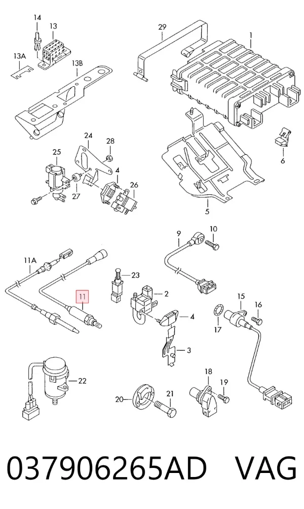 Sonda lambda, sensor de oxigênio 037906265AD VAG