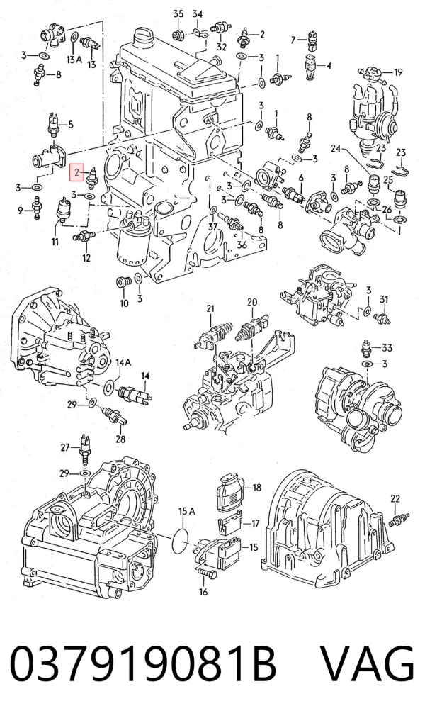 Sensor de pressão de óleo 037919081B VAG