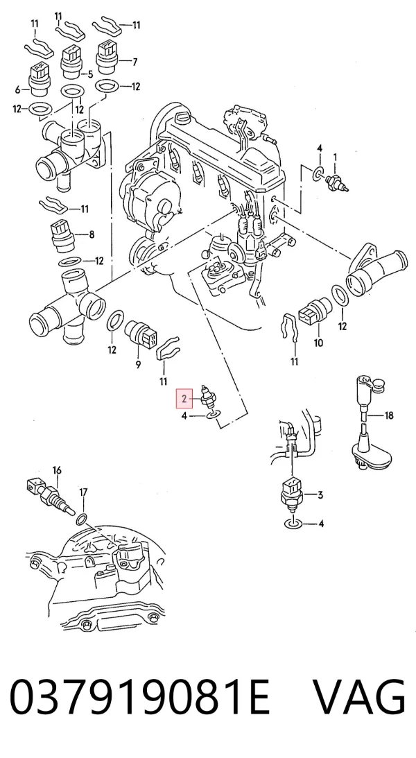 Sensor de pressão de óleo 037919081E VAG