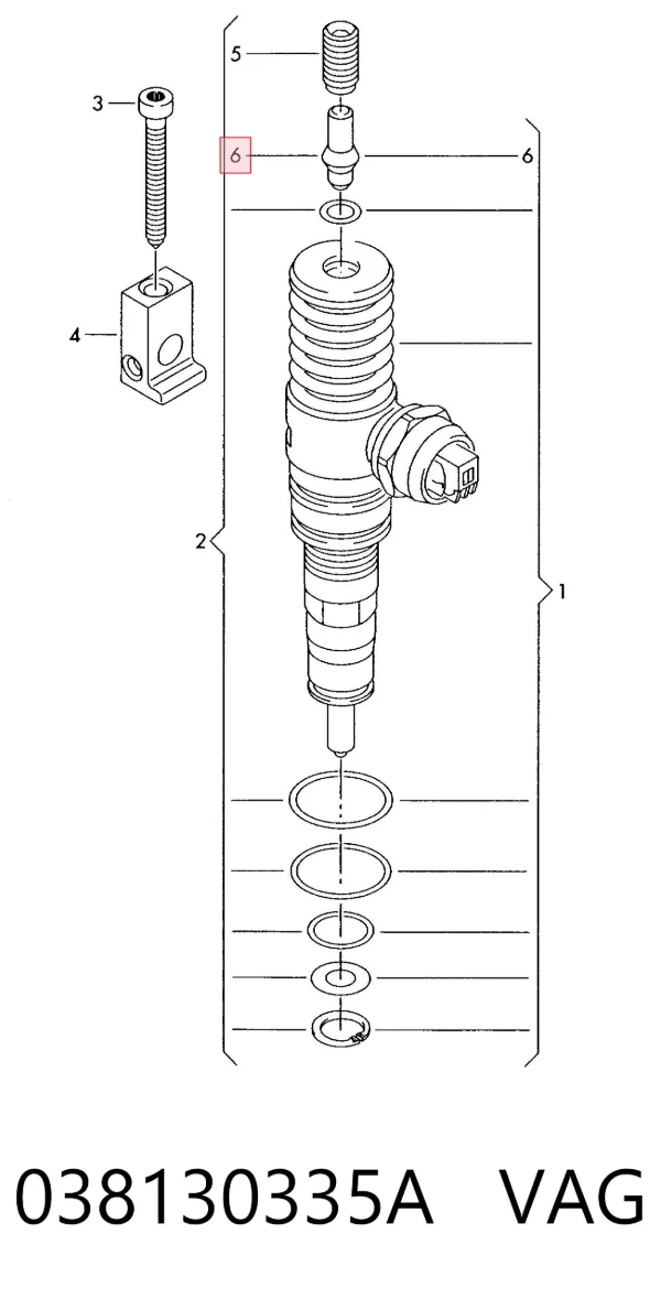 Parafuso de fixação do injetor 1413127091 Bosch