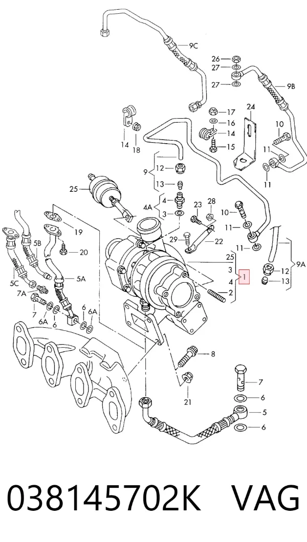 Turbina 038145702K VAG