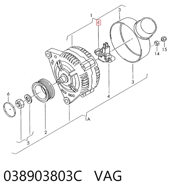 Relê-regulador do gerador (relê de carregamento) 038903803C VAG