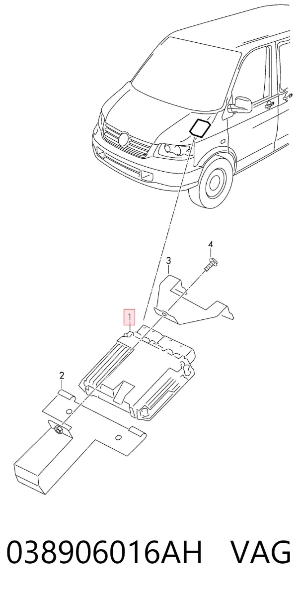 Módulo de direção (Centralina eletrônica) de motor Volkswagen Multivan T5