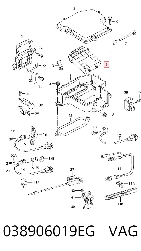 Módulo de direção (Centralina eletrônica) de motor 038906019EG VAG