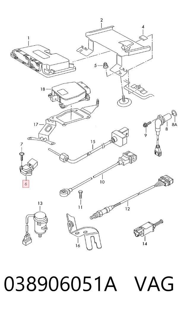 Sensor de pressão de supercompressão 038906051A VAG