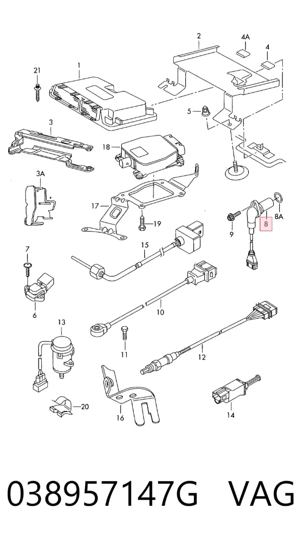 Sensor de posição da árvore distribuidora 038957147G VAG