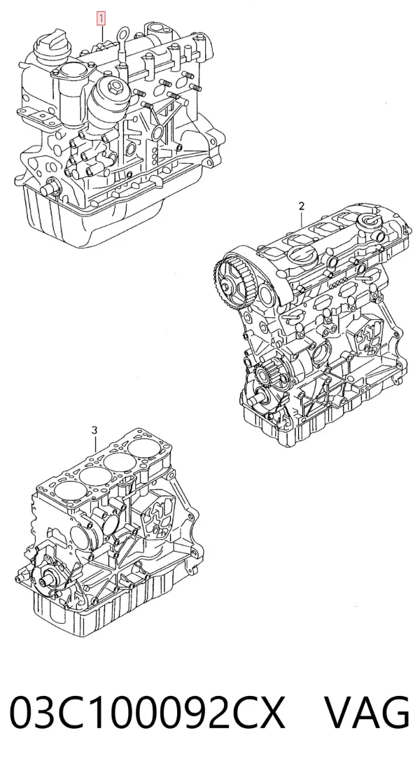 Motor montado 03C100092CX VAG