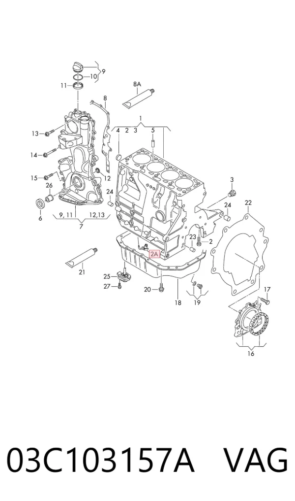 Injetor de óleo 03C103157A VAG