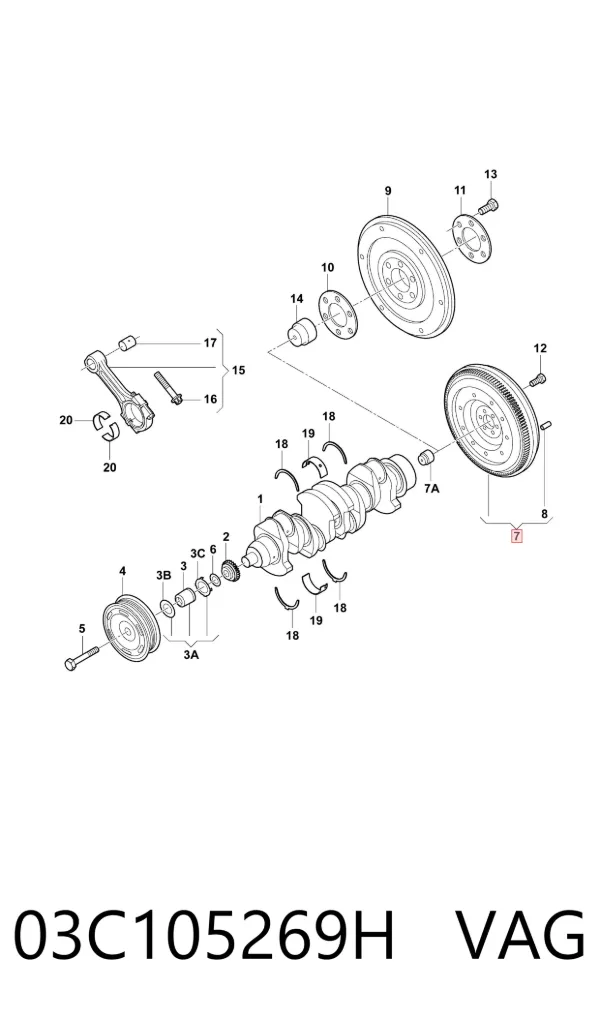 Volante de motor 03C105269H VAG