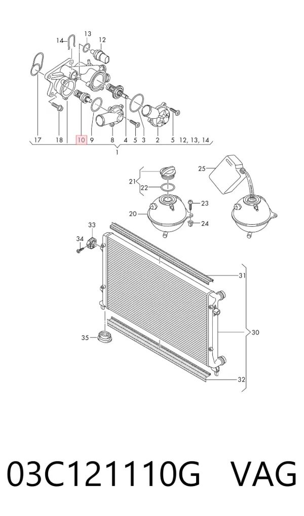 Termostato 03C121110G VAG