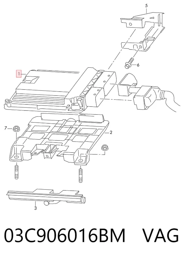 Módulo de direção (Centralina eletrônica) de motor 03C906016BM VAG