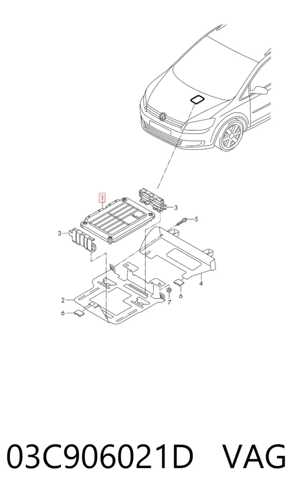 Módulo de direção (Centralina eletrônica) de motor 03C906021D VAG