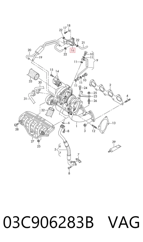 Convertidor de pressão (solenoide) de supercompressão 03C906283B VAG