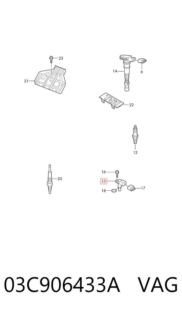 Sensor de posição (de revoluções) de cambota 03C906433A VAG