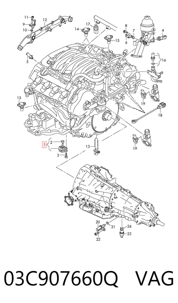 Sensor do nível de óleo de motor 03C907660Q VAG