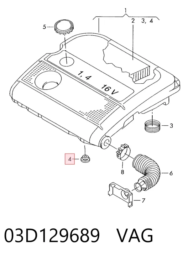 Coxim de caixa de filtro de ar 03D129689 VAG