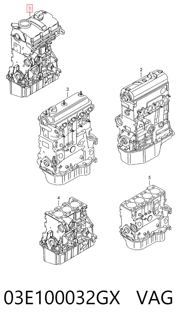 Motor montado 03E100032GX VAG