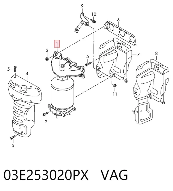 Convertidor - catalisador 03E253020PX VAG
