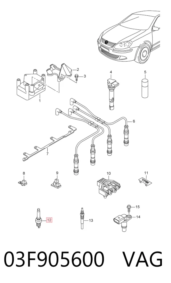 Vela de ignição 03F905600 VAG