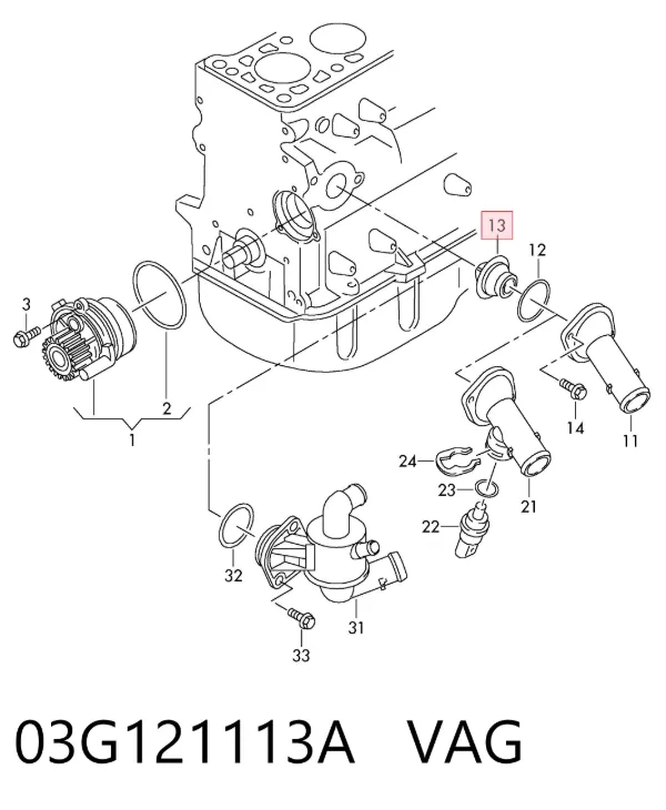 Termostato 03G121113A VAG