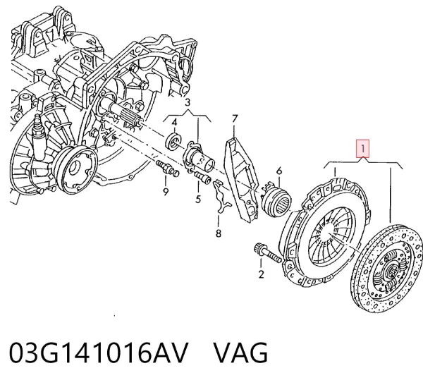 Kit de embraiagem (3 peças) 03G141016AV VAG
