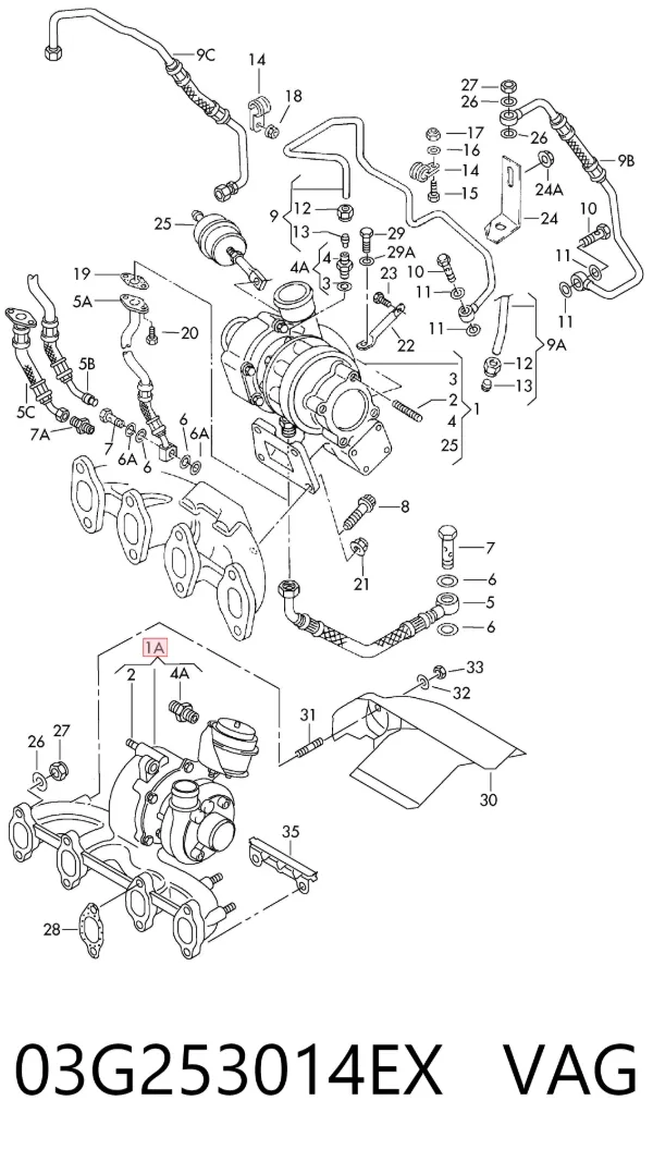 Turbina 03G253014EX VAG