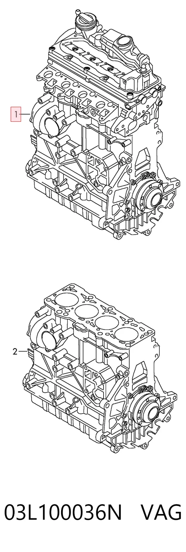 Motor montado 03L100036N VAG