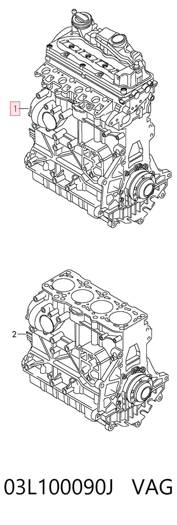 Motor montado 03L100090J VAG