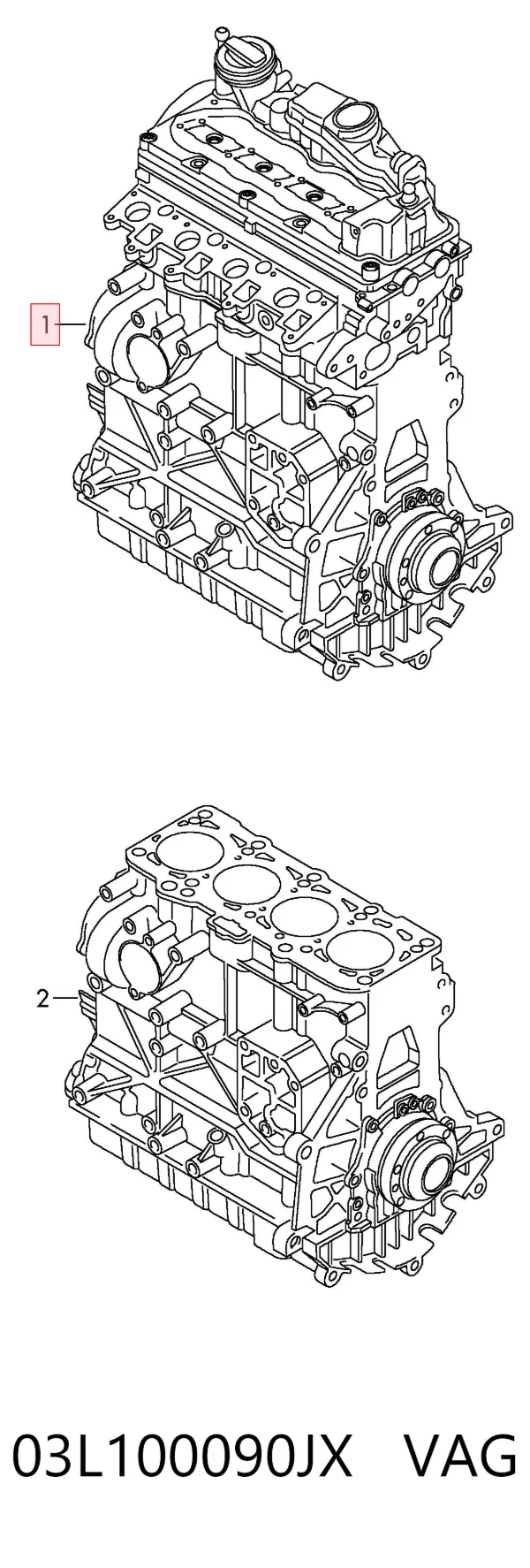 Motor montado 03L100090JX VAG