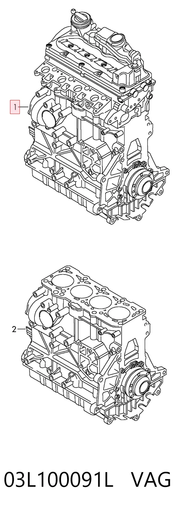 Motor montado 03L100091L VAG