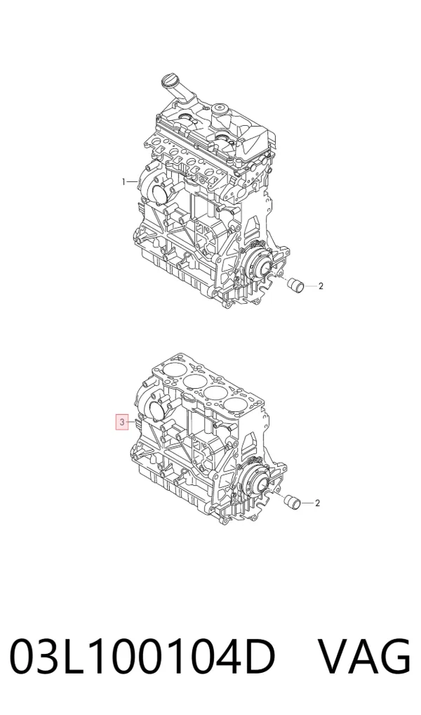Bloco de cilindros de motor 03L100104D VAG