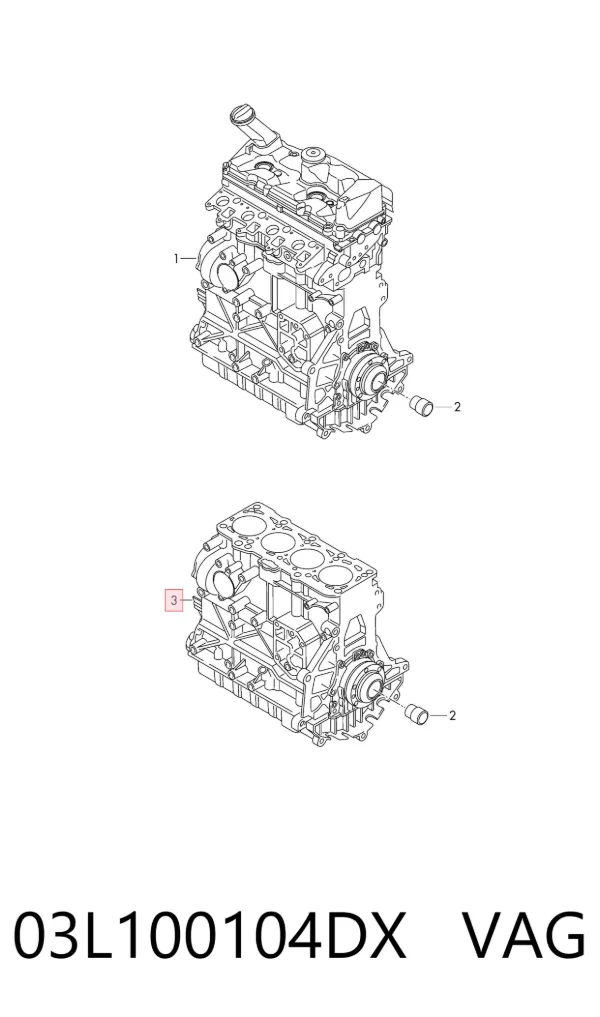Bloco de cilindros de motor 03L100104DX VAG
