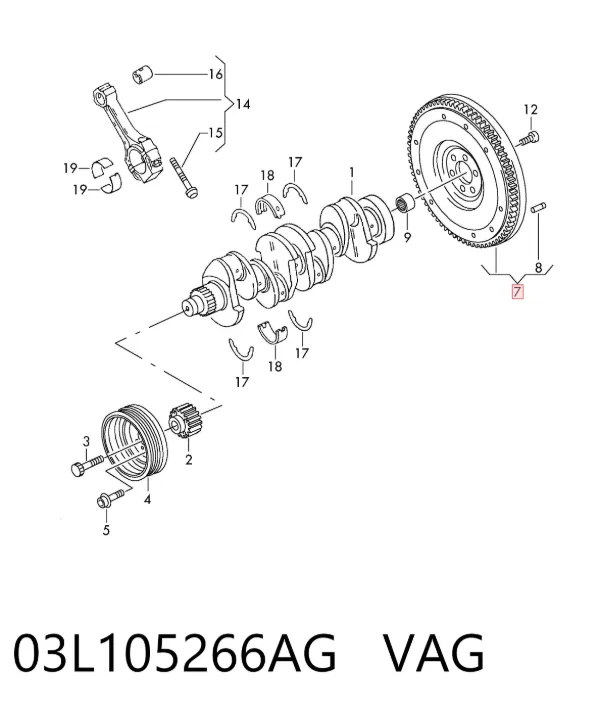 Volante de motor 03L105266AG VAG