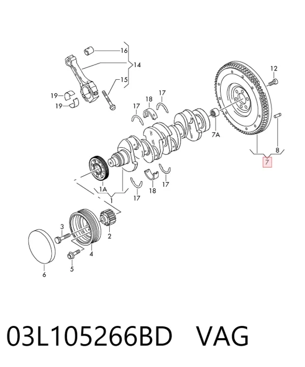 Volante de motor 03L105266BD VAG